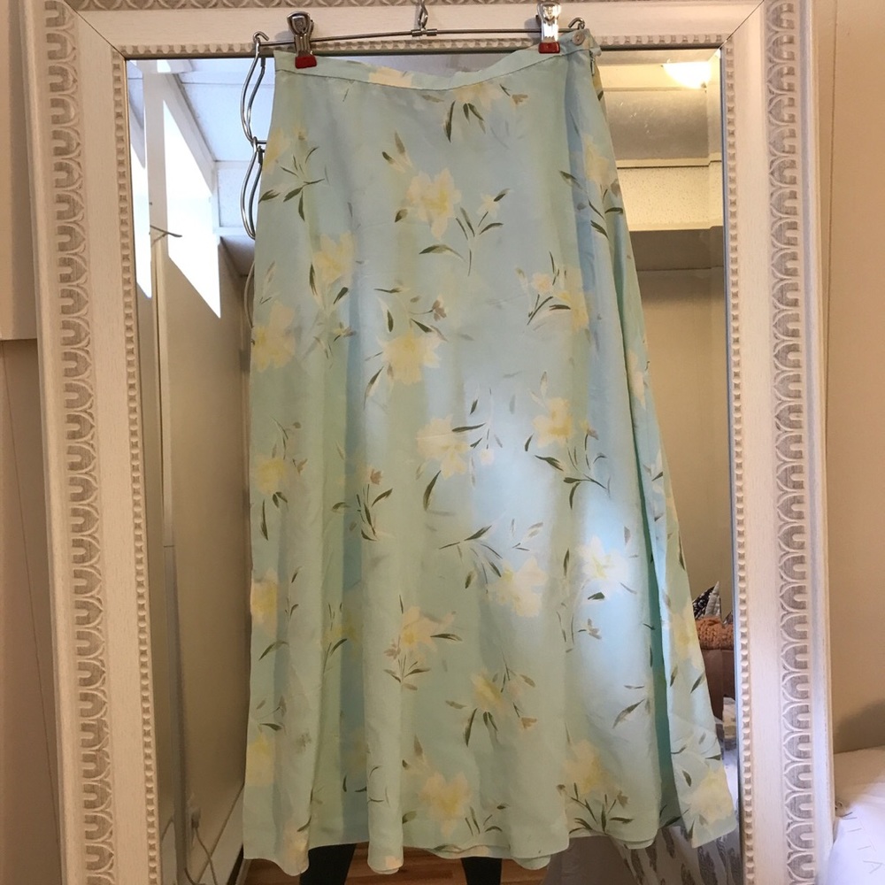 Vintage silk midi skirt